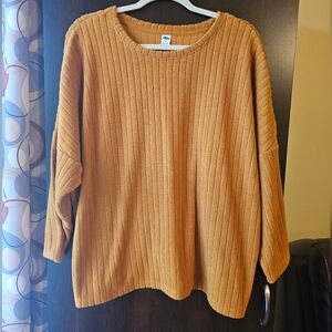Old Navy Women's Ribbed Crew Neck Sweater - Mustard Yellow
